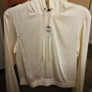 Express Cream Long Sleeve Fitted Hoodie